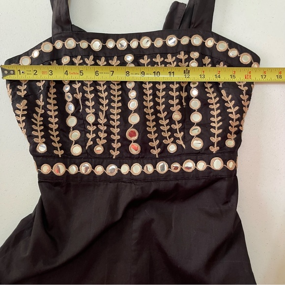 Anthropologie Raga Natasha Black Cotton Mirrored Jumpsuit Size Medium - Picture 12 of 16